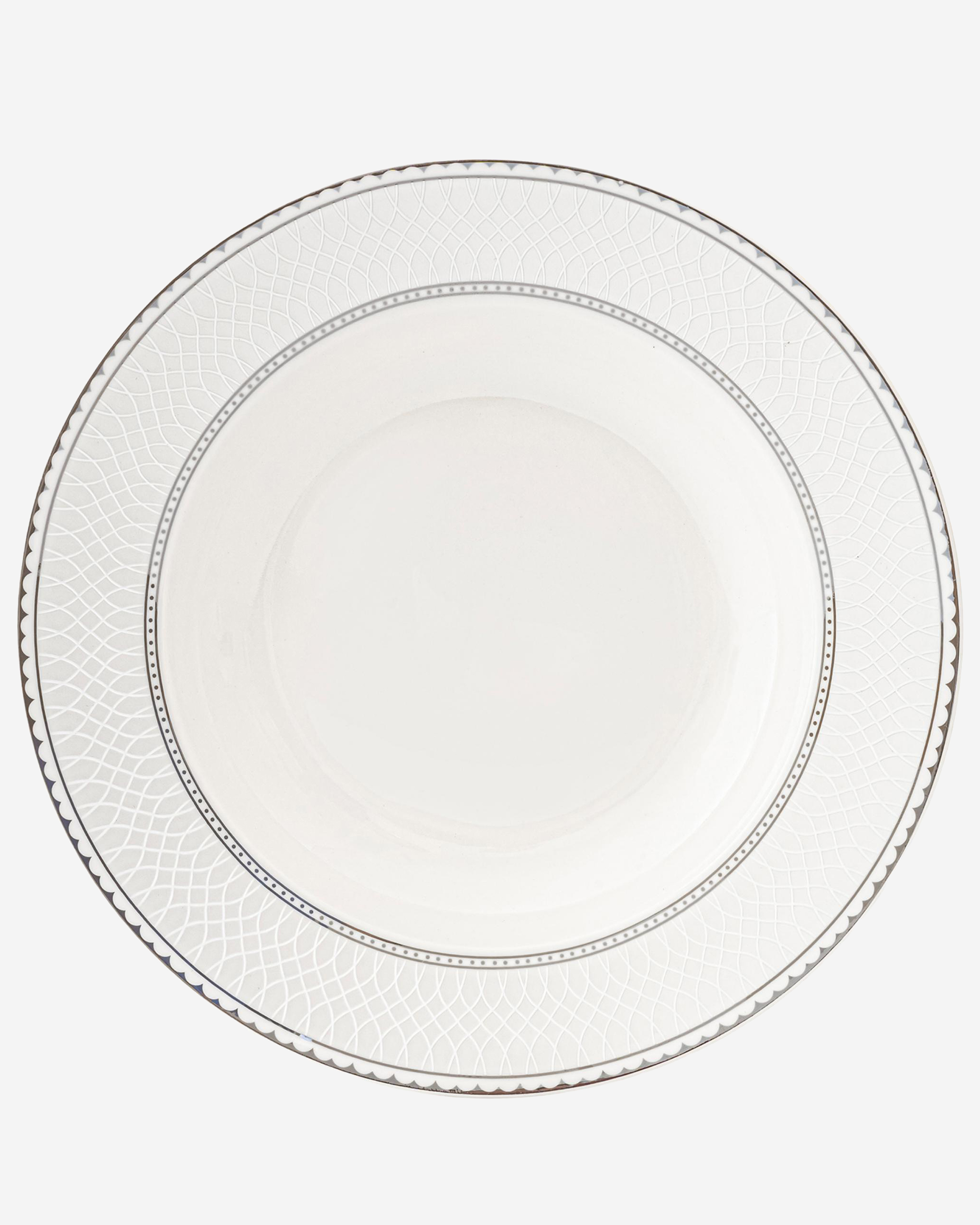 Shallow JUNA Soup Plate 22 cm Elegant White with Texture