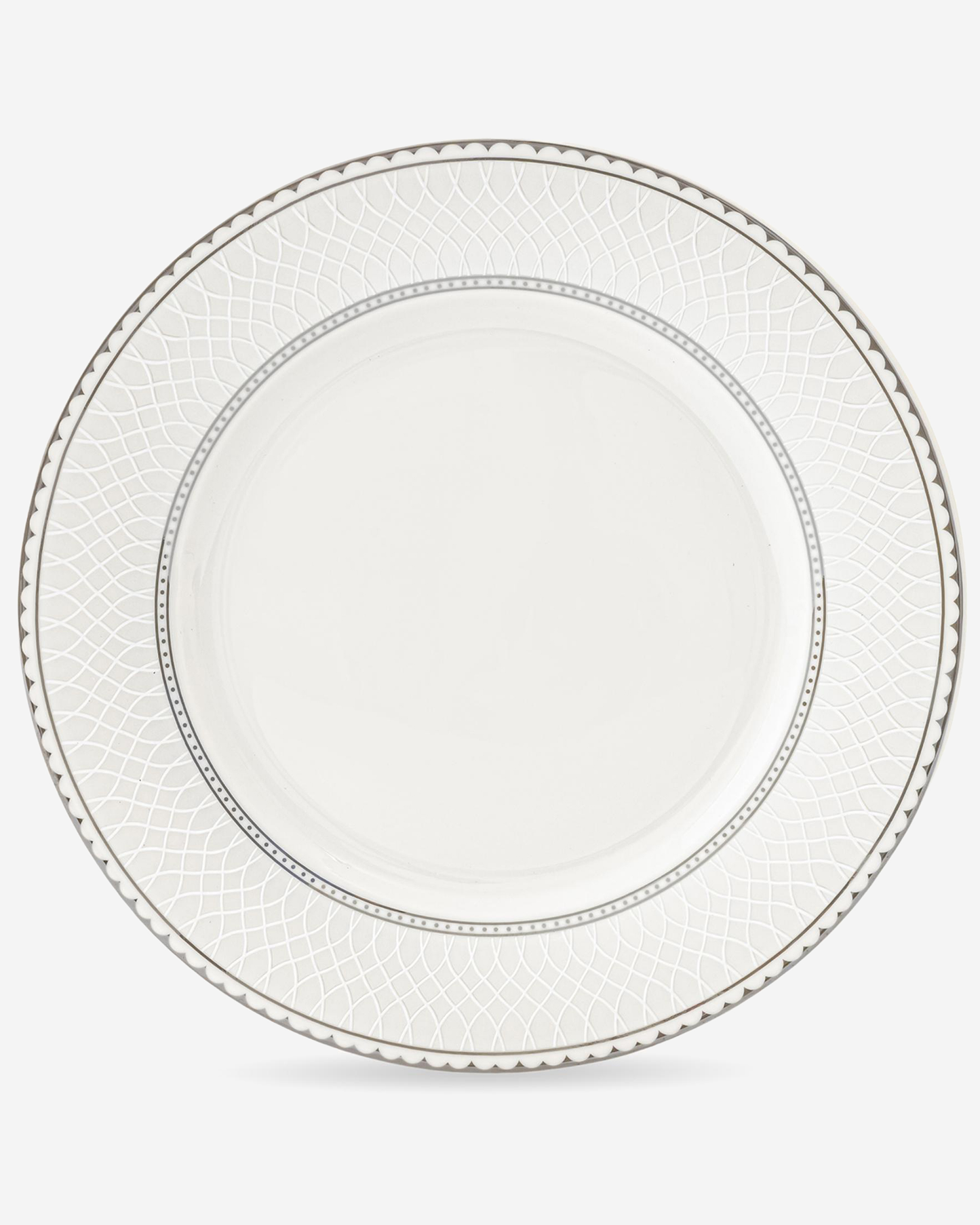 Shallow JUNA Dessert Plate 19 cm Elegant White with Texture