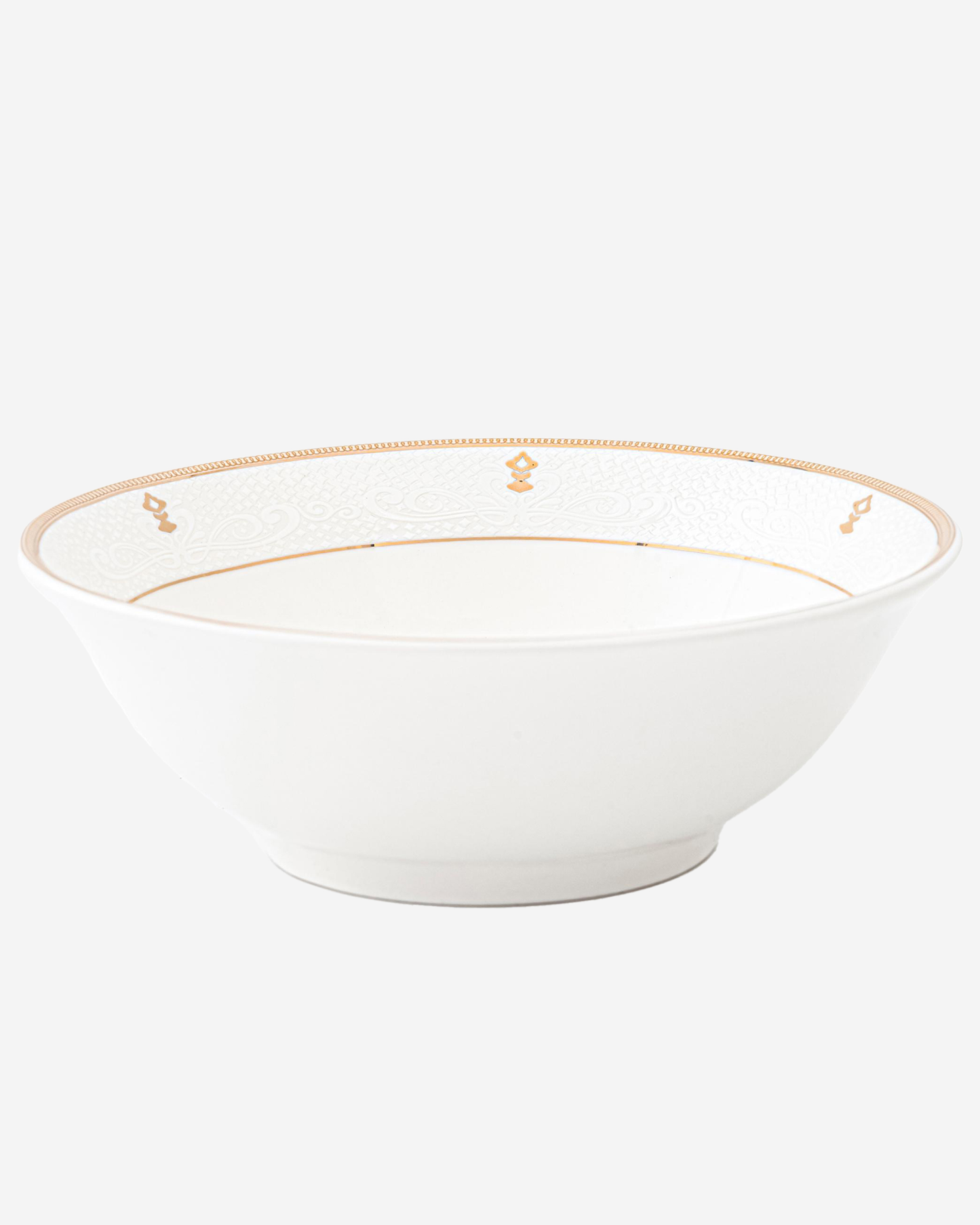 Shallow ZAYA Bowl 23 cm Large Elegant White Serving Bowl