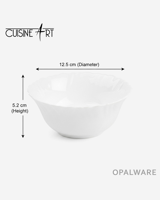 Cuisine Art Opal Glass Soup Bowl 12.5 cm White
