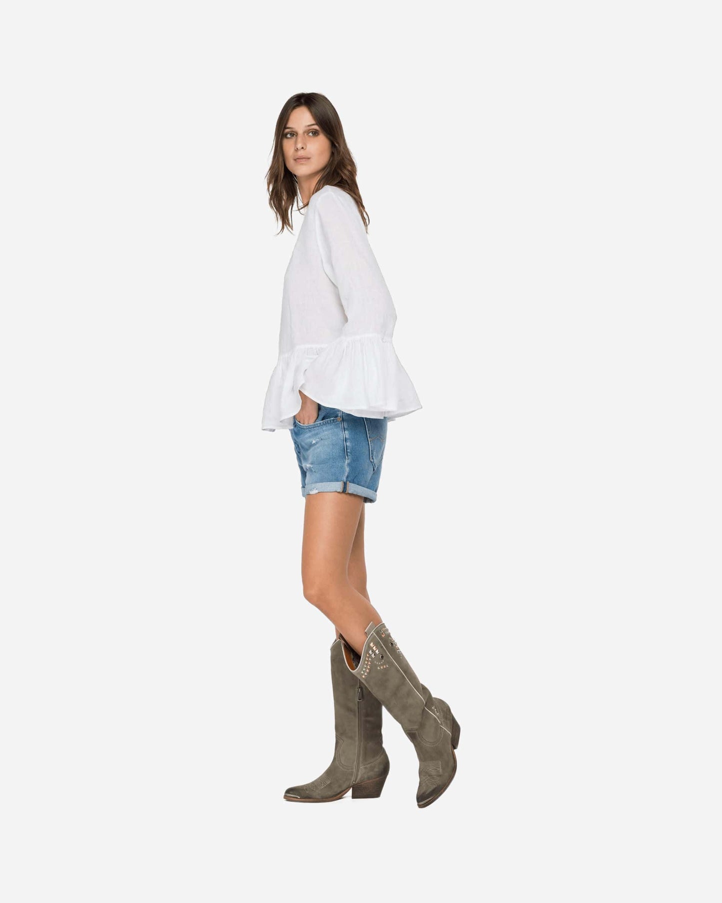 Essential Linen Shirt With Frills