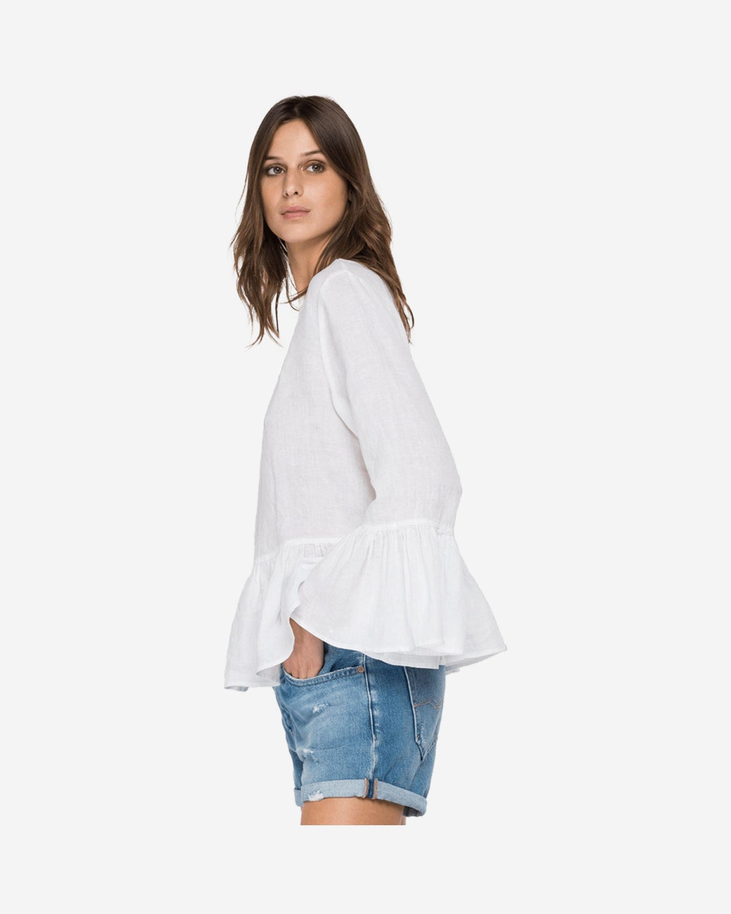 Essential Linen Shirt With Frills