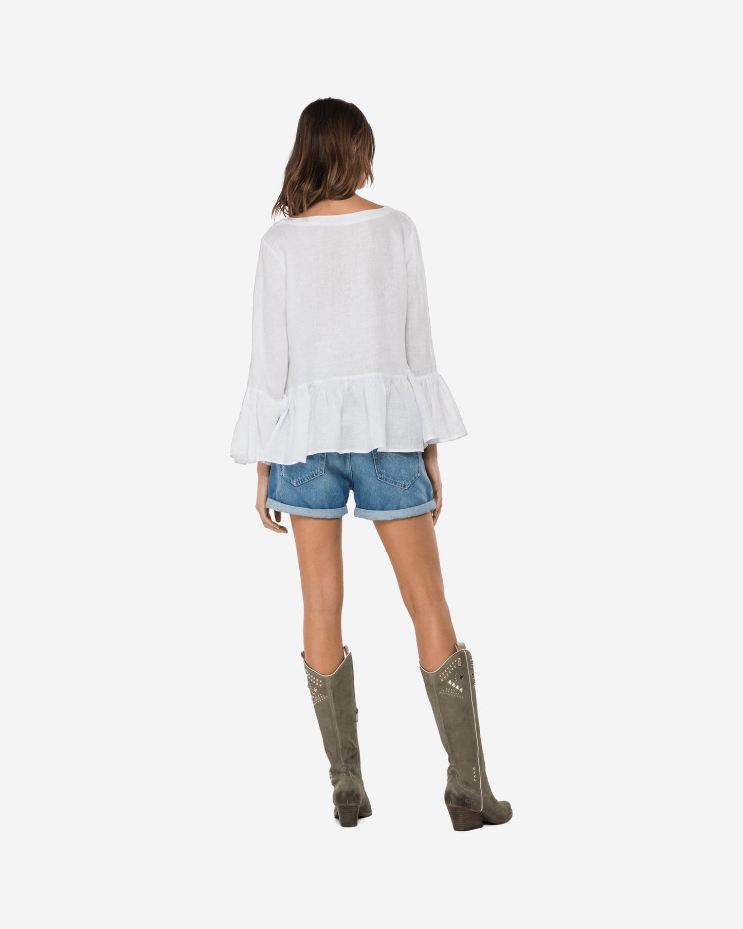 Essential Linen Shirt With Frills