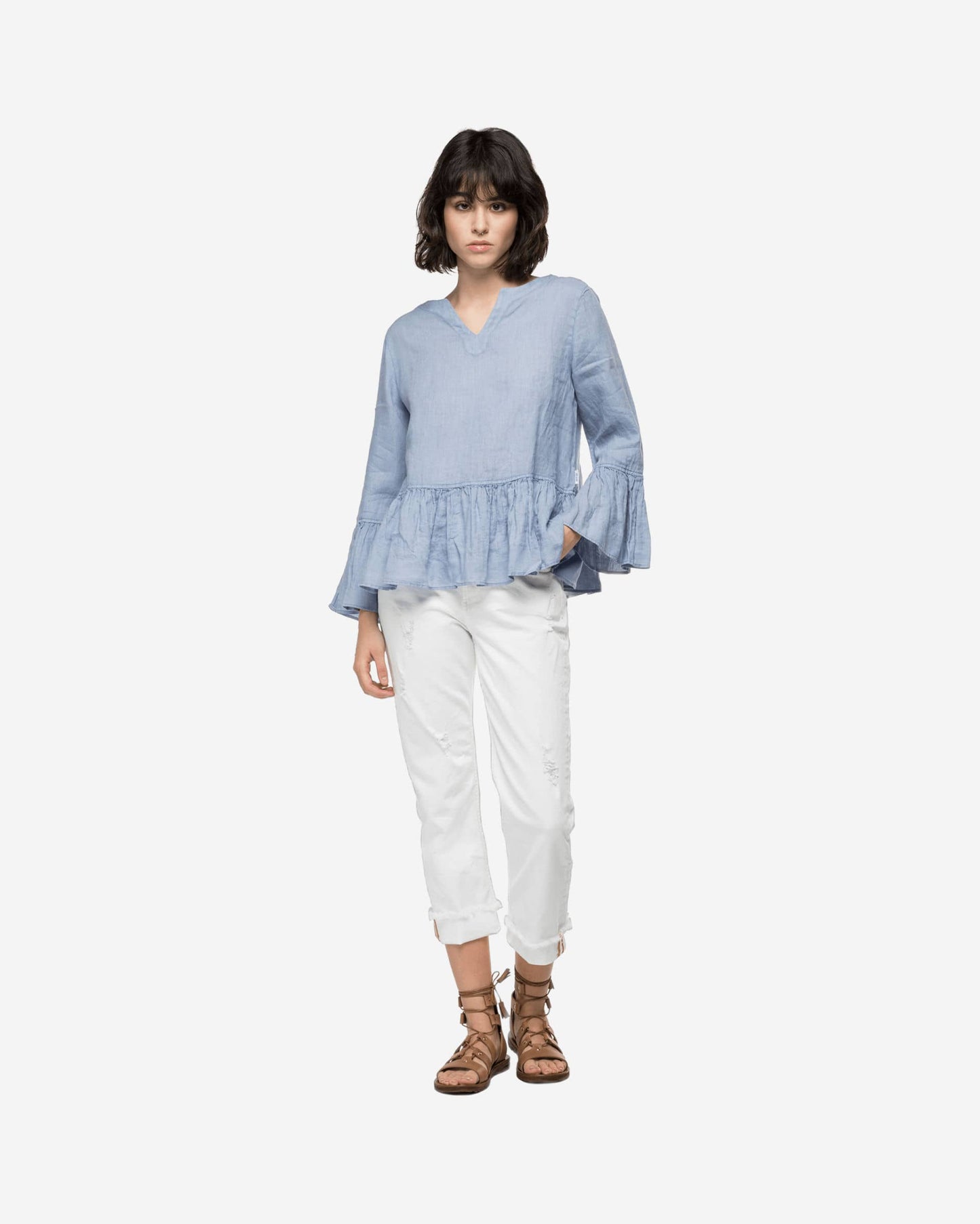 Essential Linen Shirt With Frills