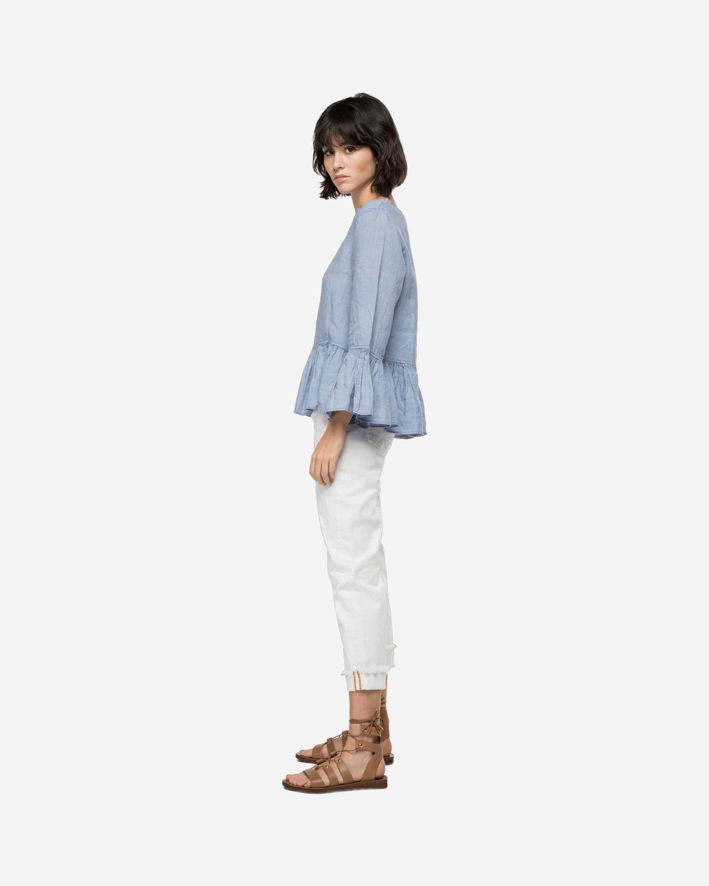 Essential Linen Shirt With Frills