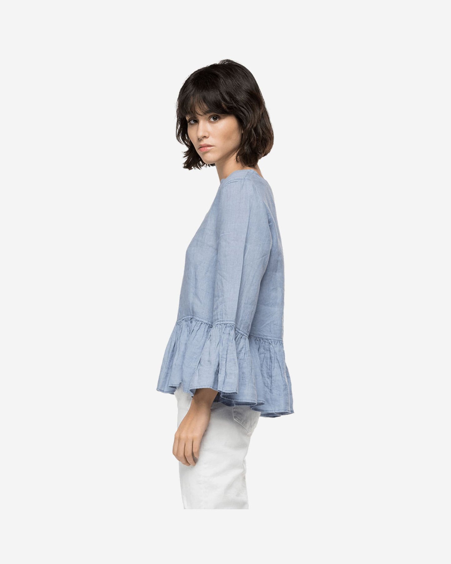 Essential Linen Shirt With Frills