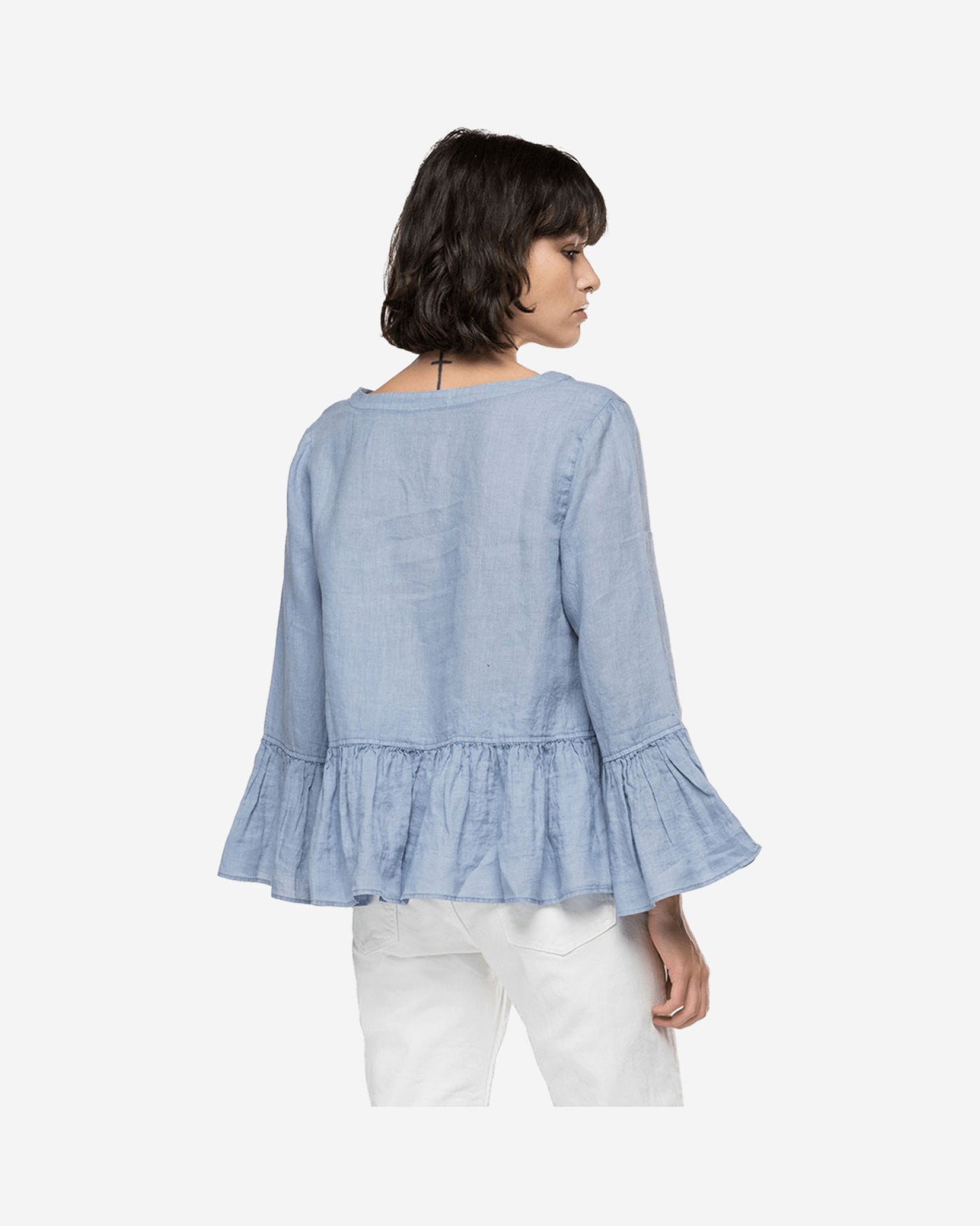 Essential Linen Shirt With Frills