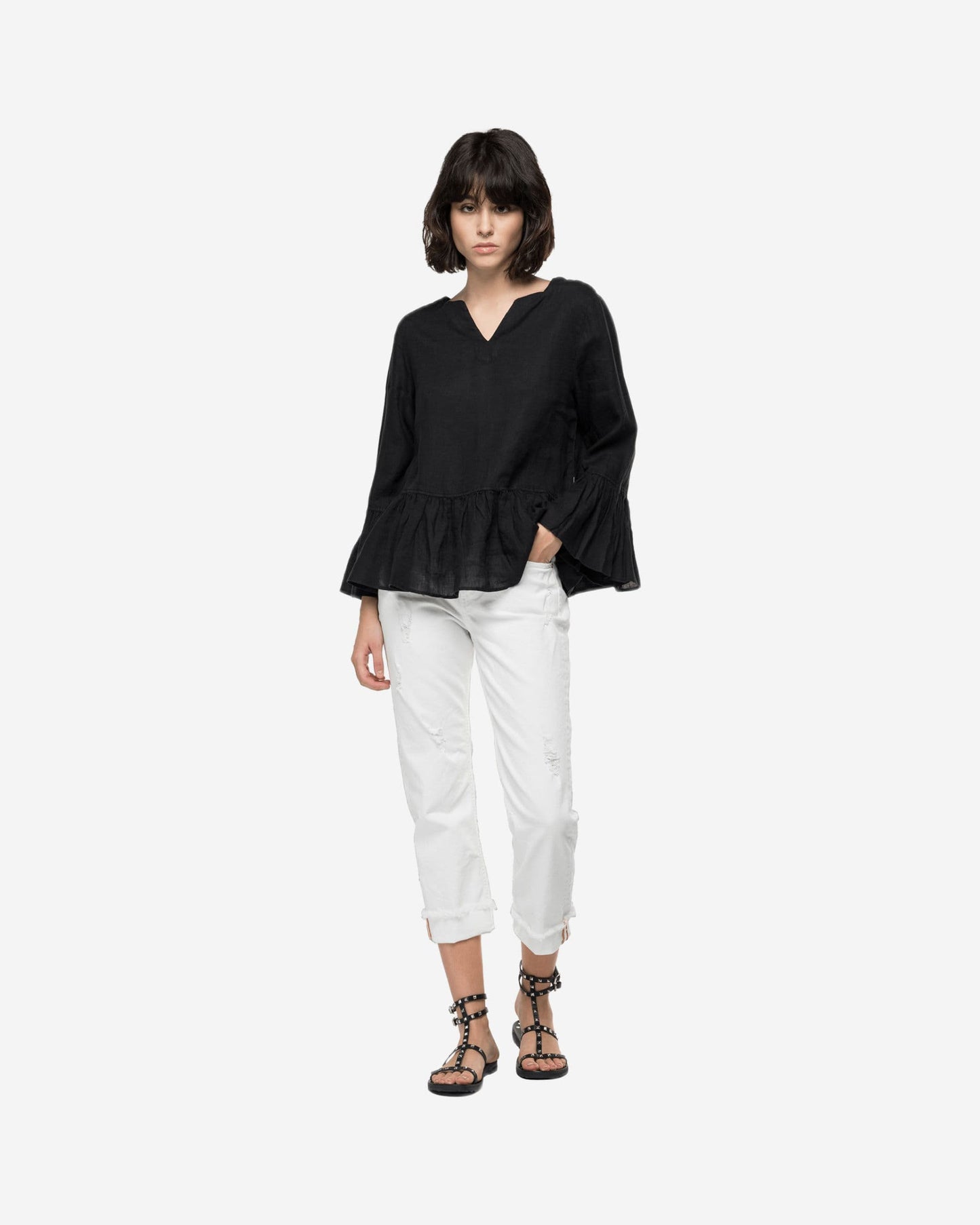 Essential Linen Shirt With Frills