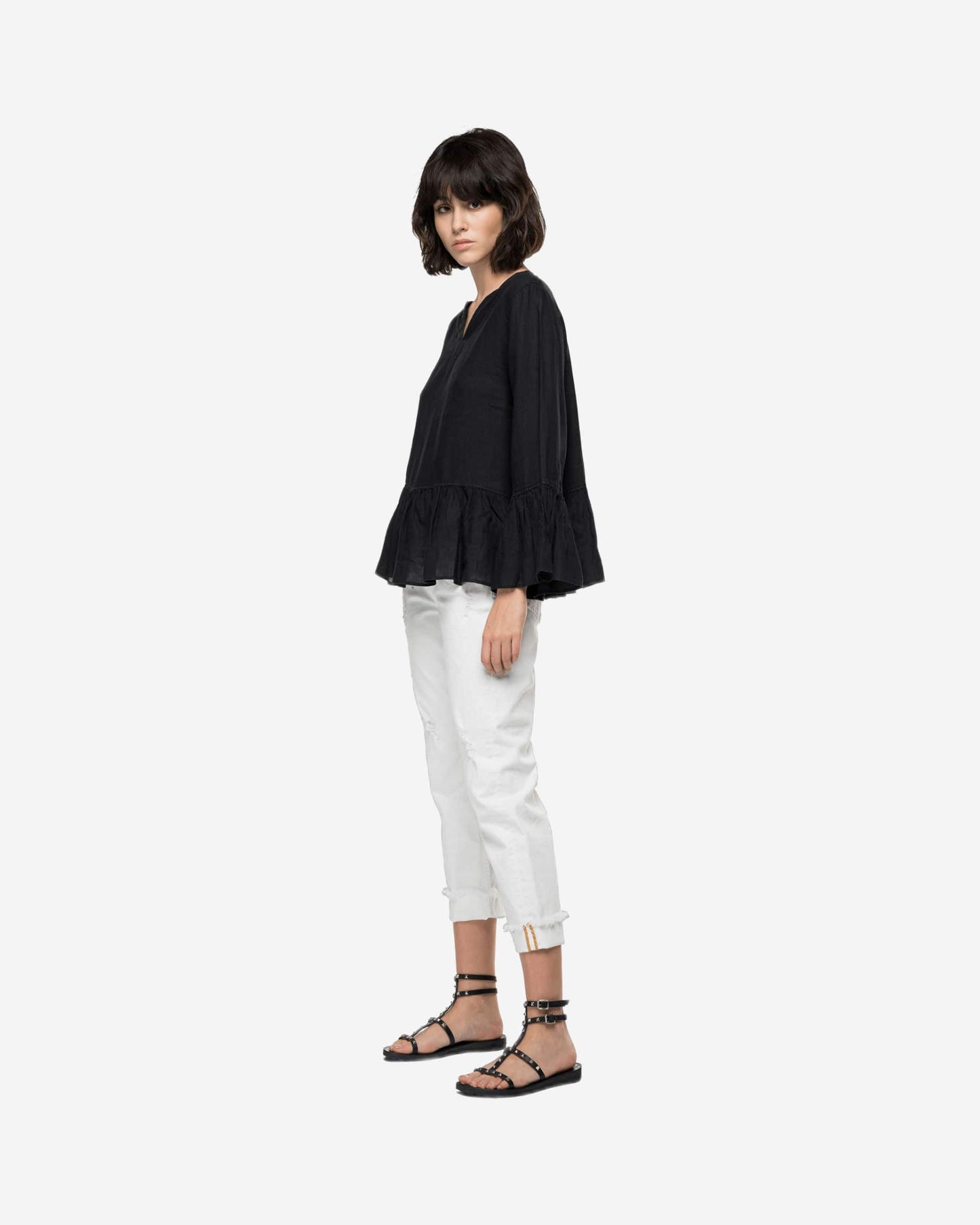Essential Linen Shirt With Frills