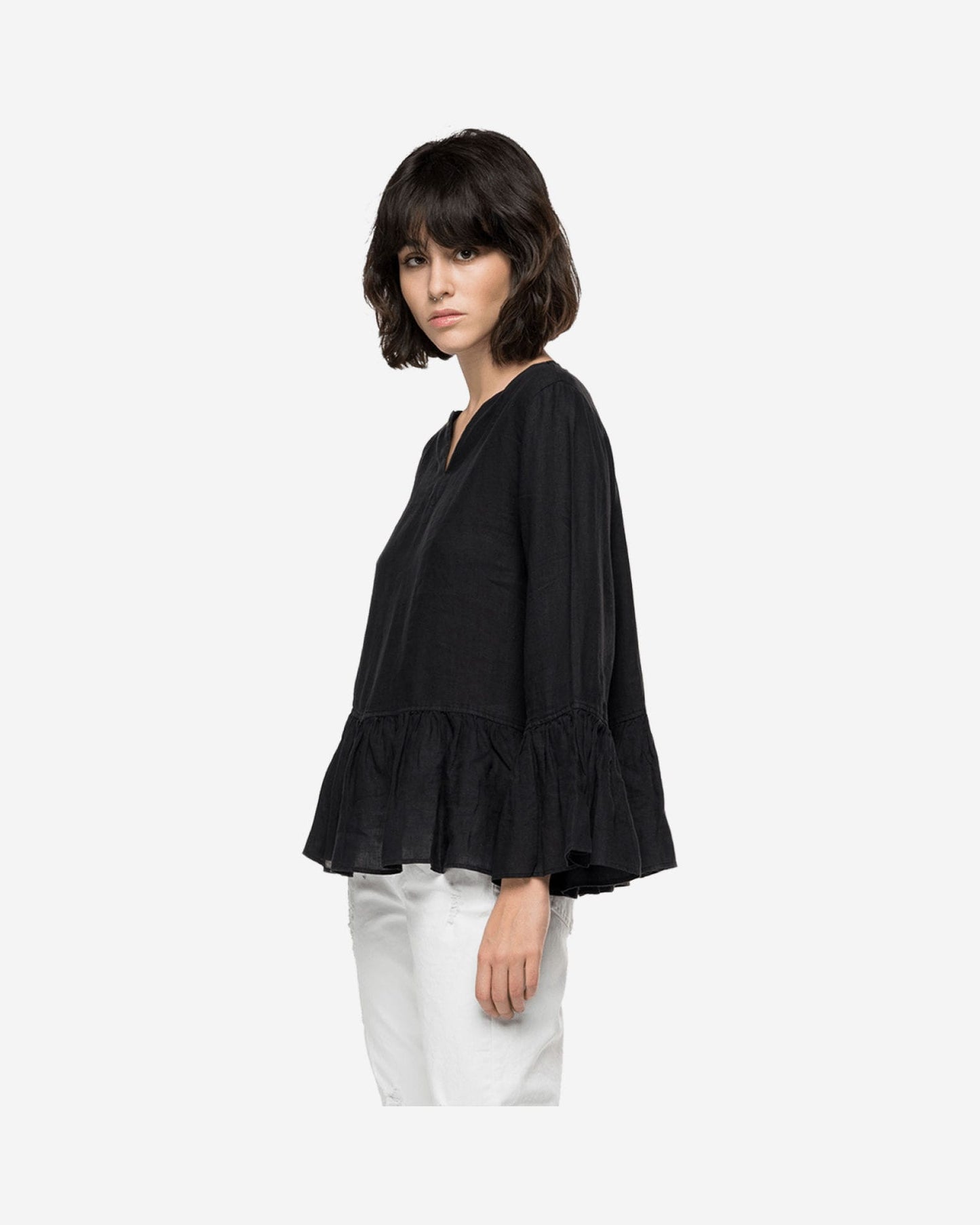 Essential Linen Shirt With Frills