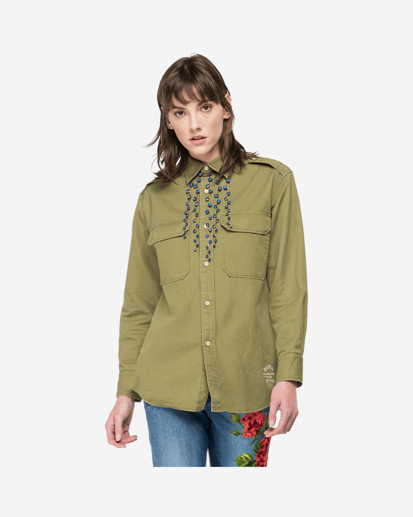Boy Fit Shirt In Cotton And Linen