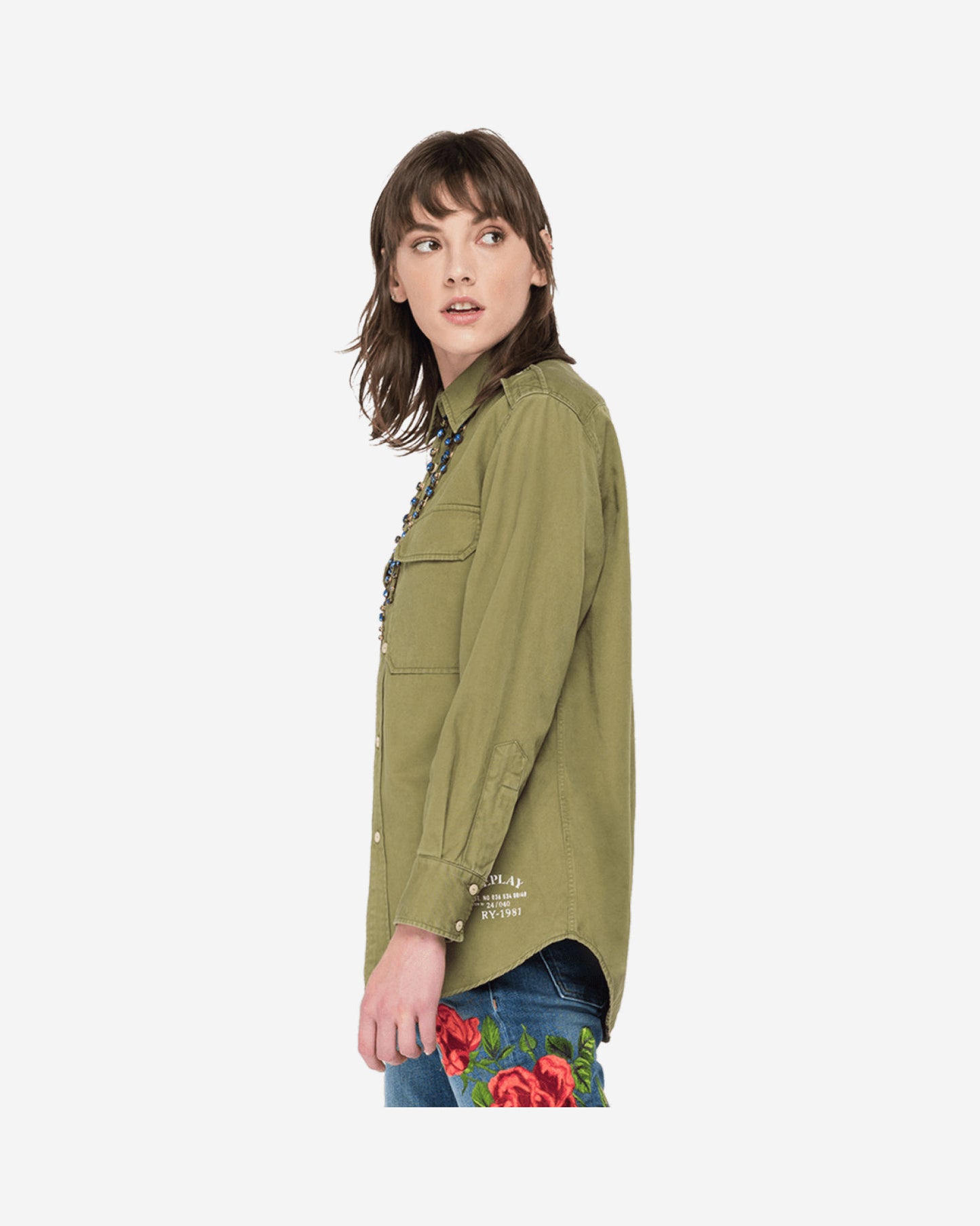 Boy Fit Shirt In Cotton And Linen