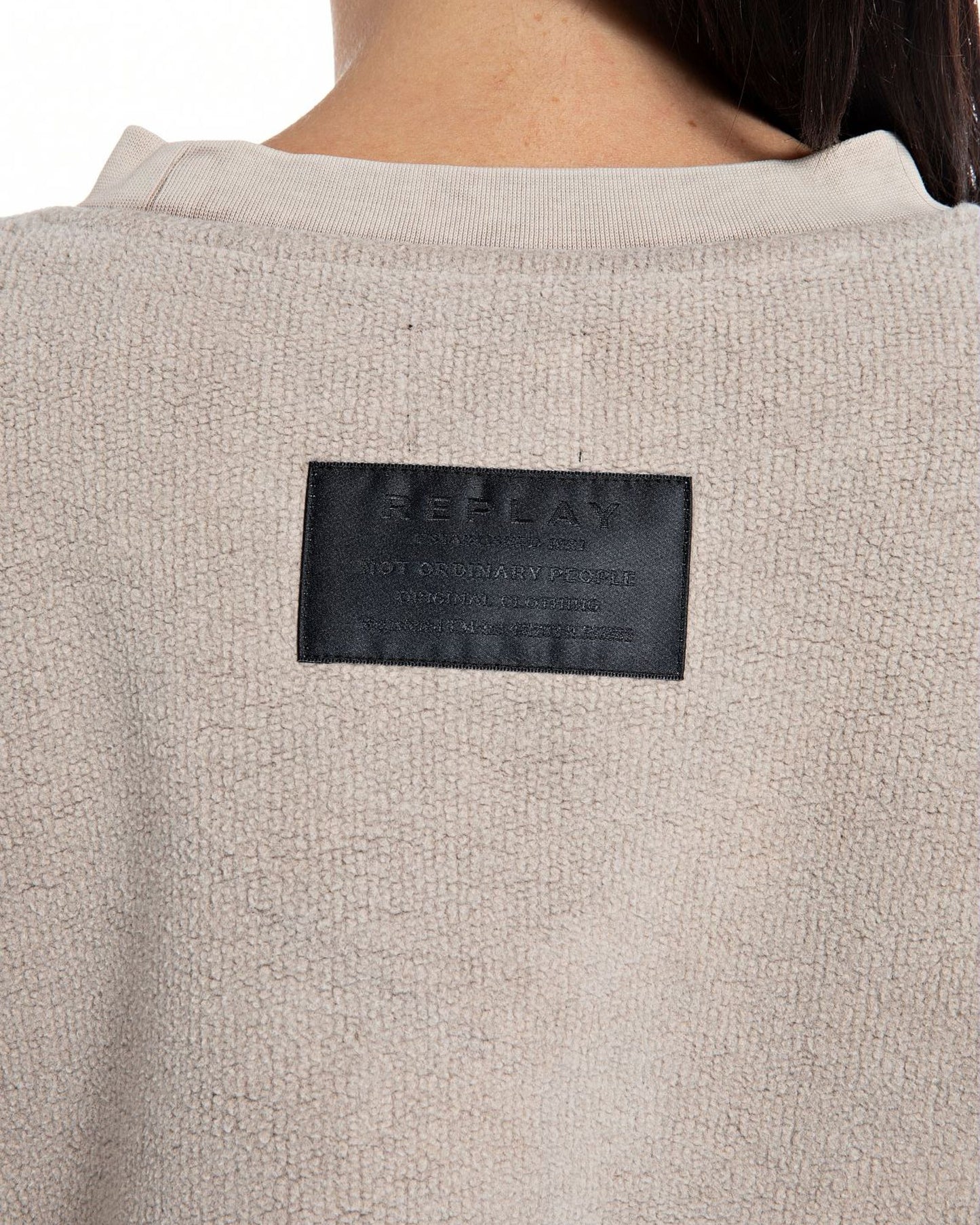 Cropped Sweatshirt With Brushed Effect