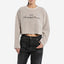 Cropped Sweatshirt With Brushed Effect