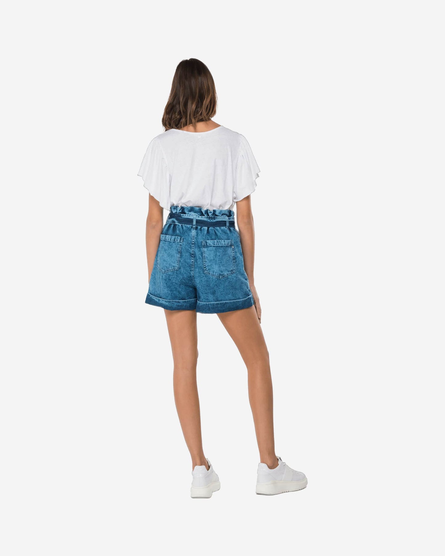 Replay T-Shirt With Pleated Sleeves