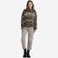 Camouflage Sweatshirt With Jewel Brooches