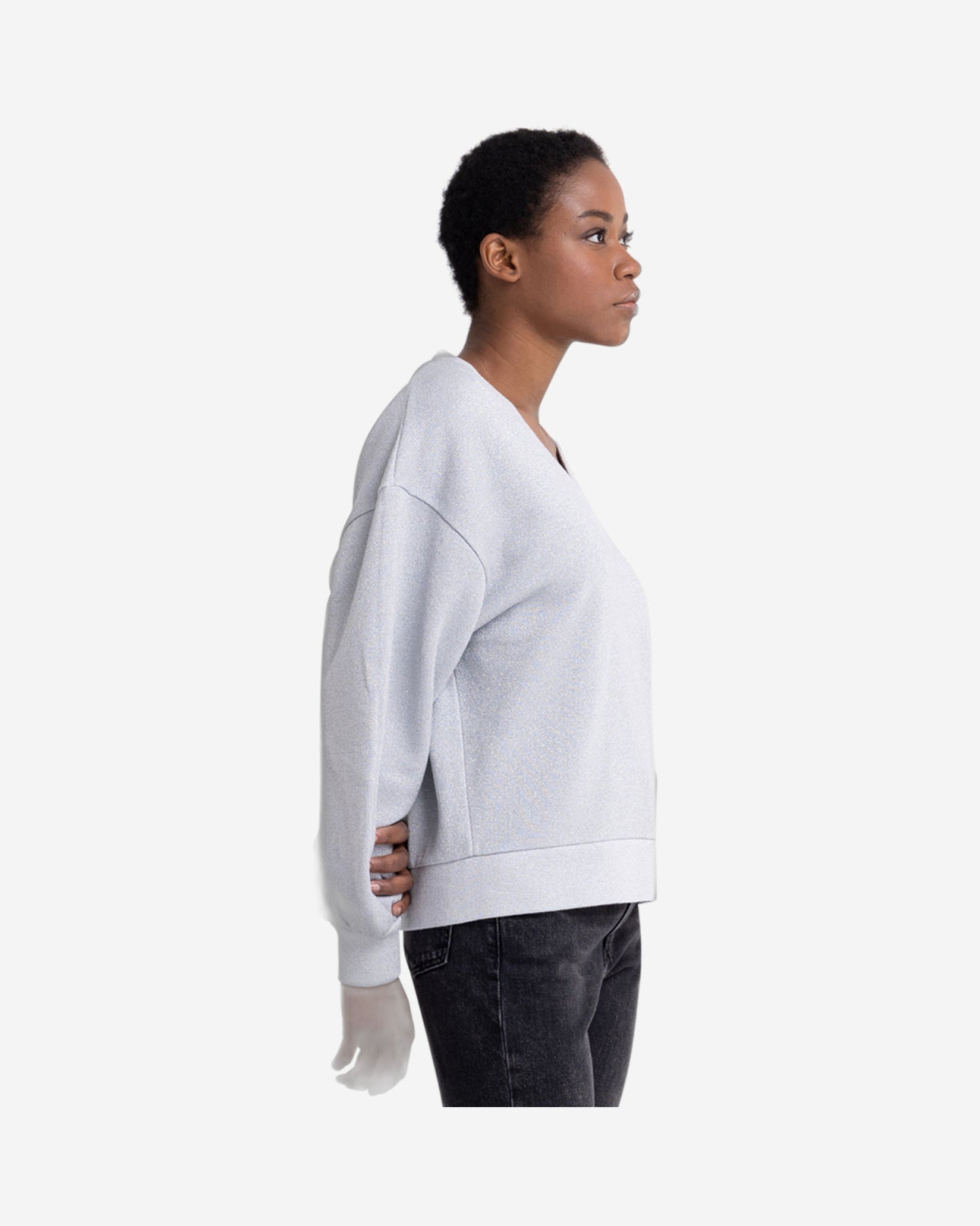 Lurex Sweatshirt With Puffed Sleeves