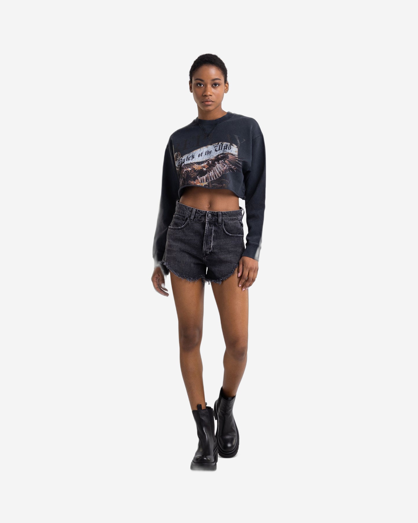 Crop Sweatshirt With Print