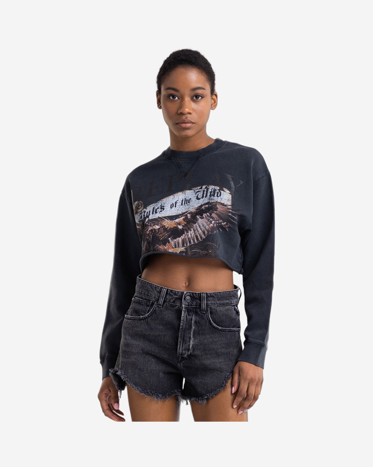 Crop Sweatshirt With Print