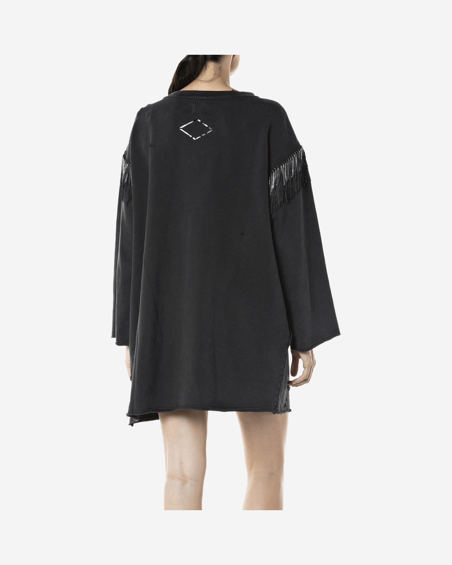 Oversized Long Sweatshirt With Fringes