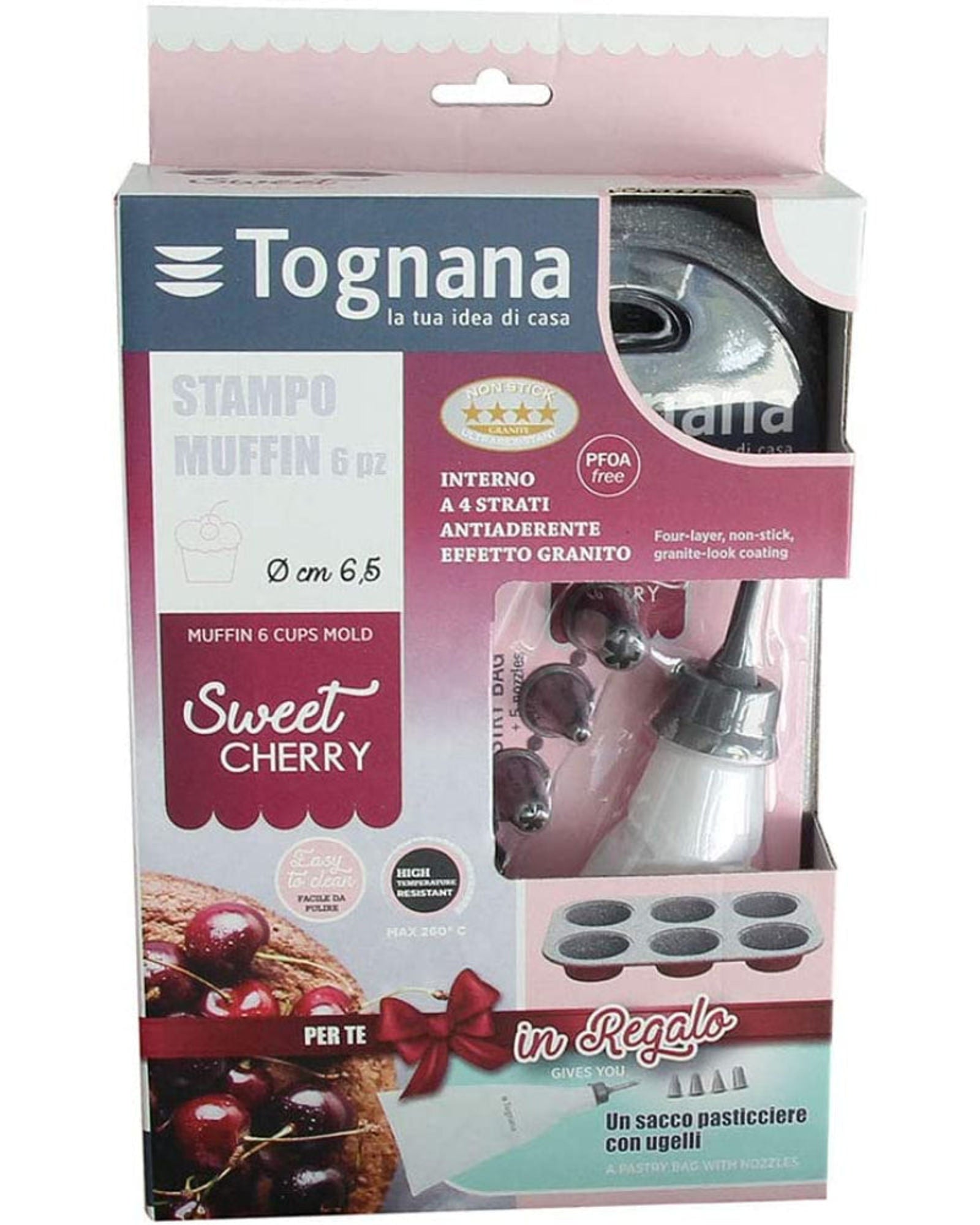 Tognana Set Muffin 6Cps+Bag+Nozzles Cherry Sweet Cherry