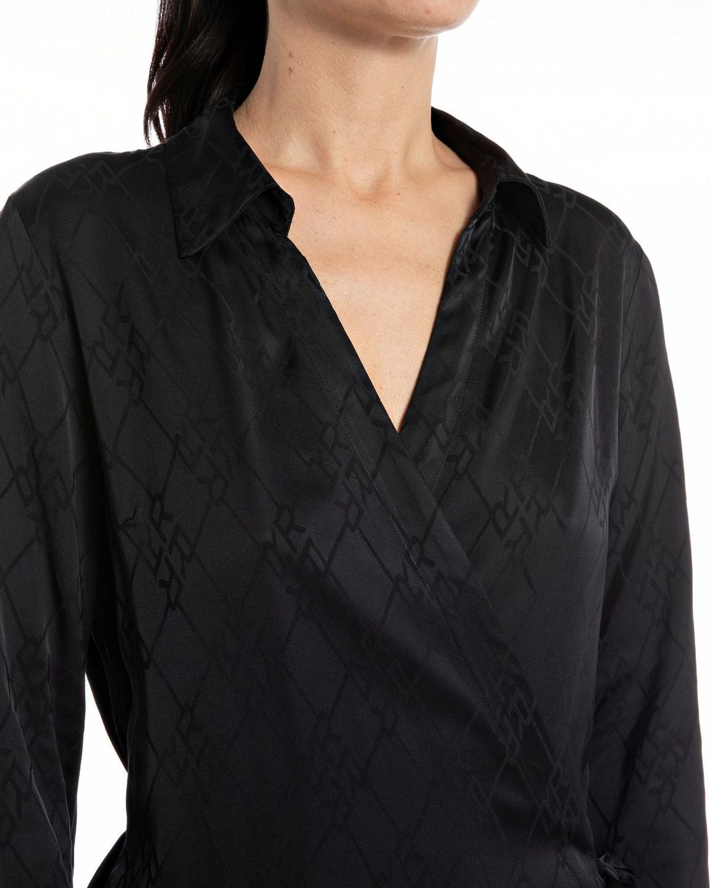 Long Shirt-Dress In Viscose Satin