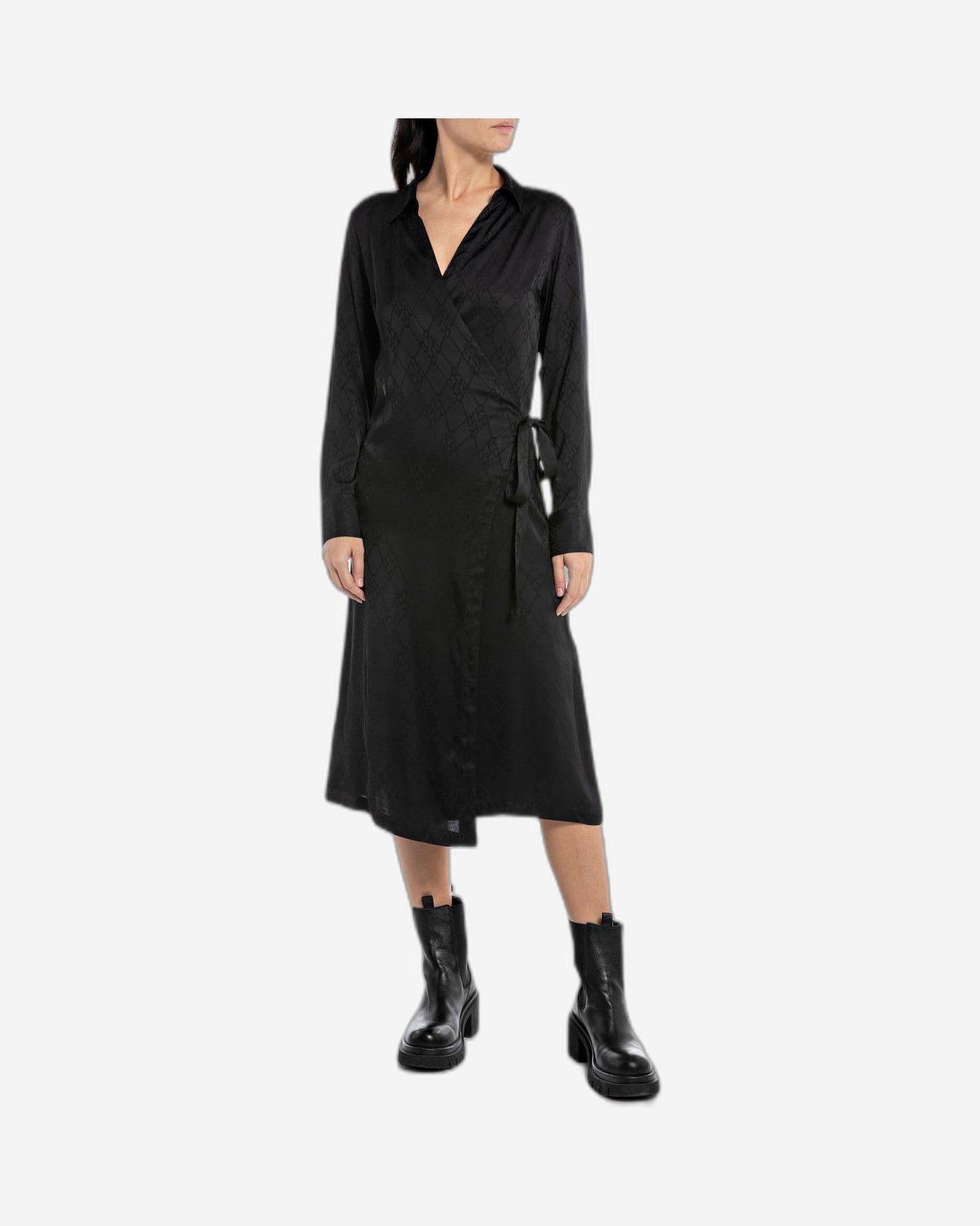Long Shirt-Dress In Viscose Satin