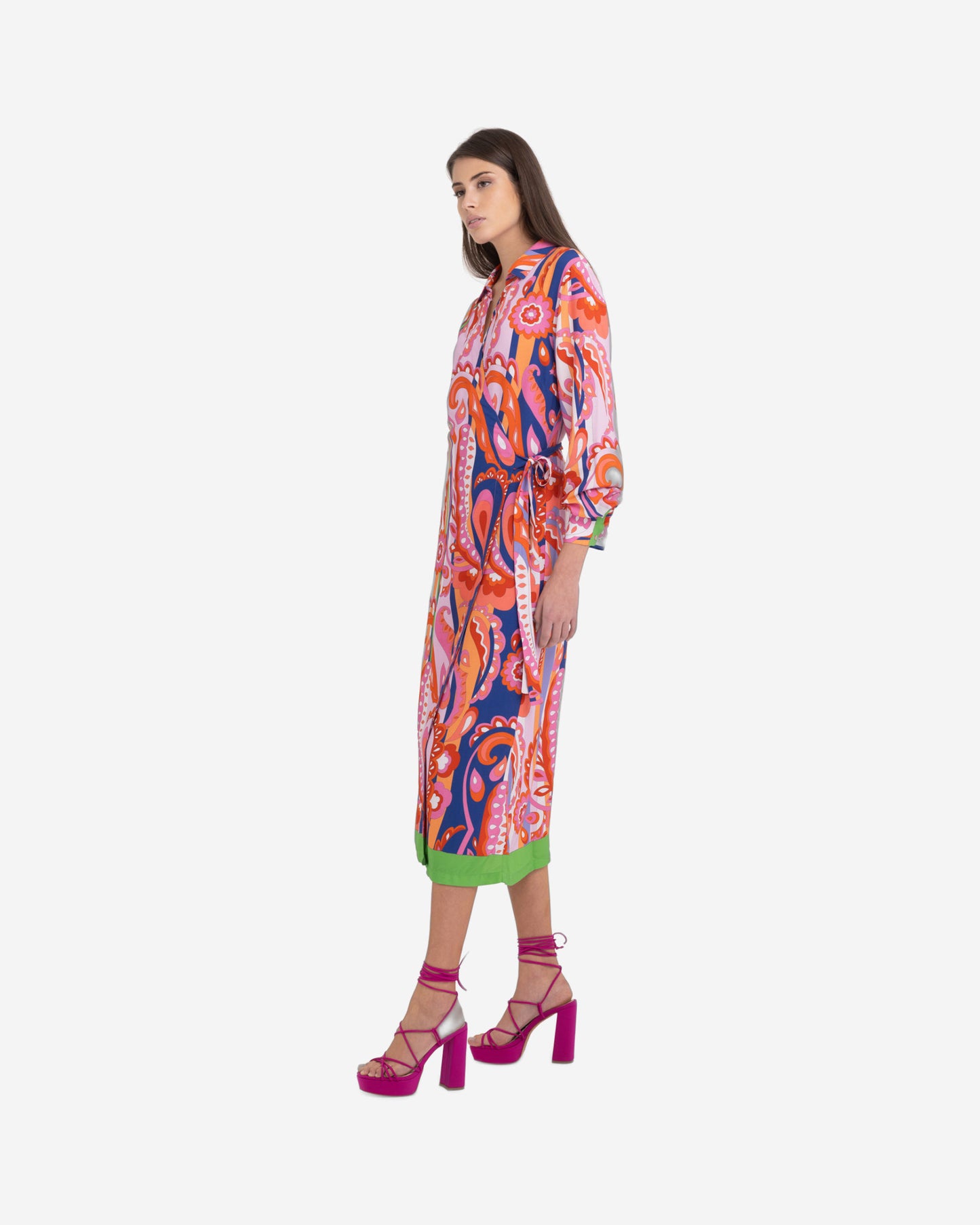 Viscose Shirt-Dress With All-Over Print