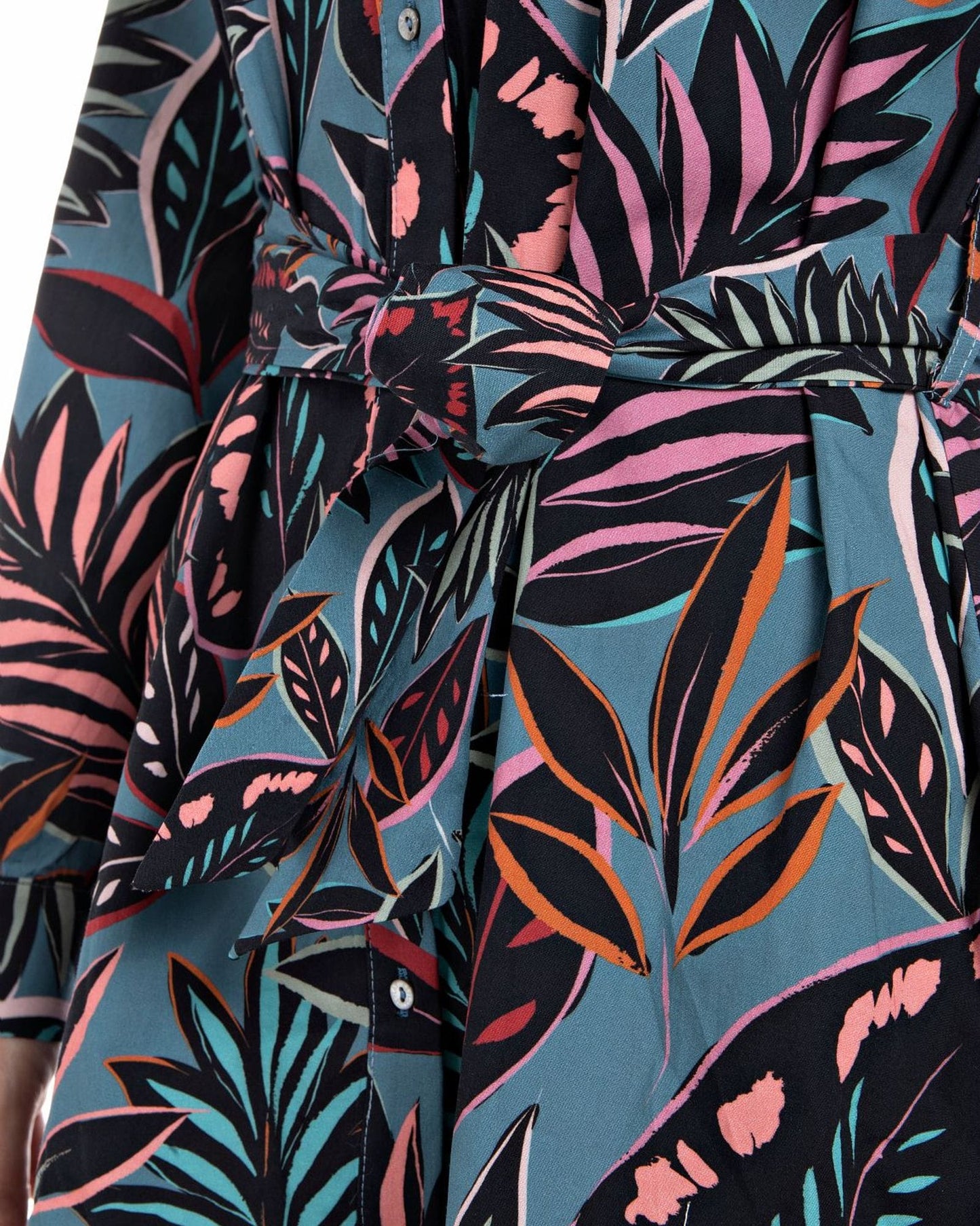 Printed Shirt-Dress With Frill