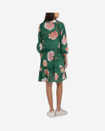 Frilled Shirt-Dress With Peonies Print