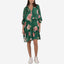 Frilled Shirt-Dress With Peonies Print