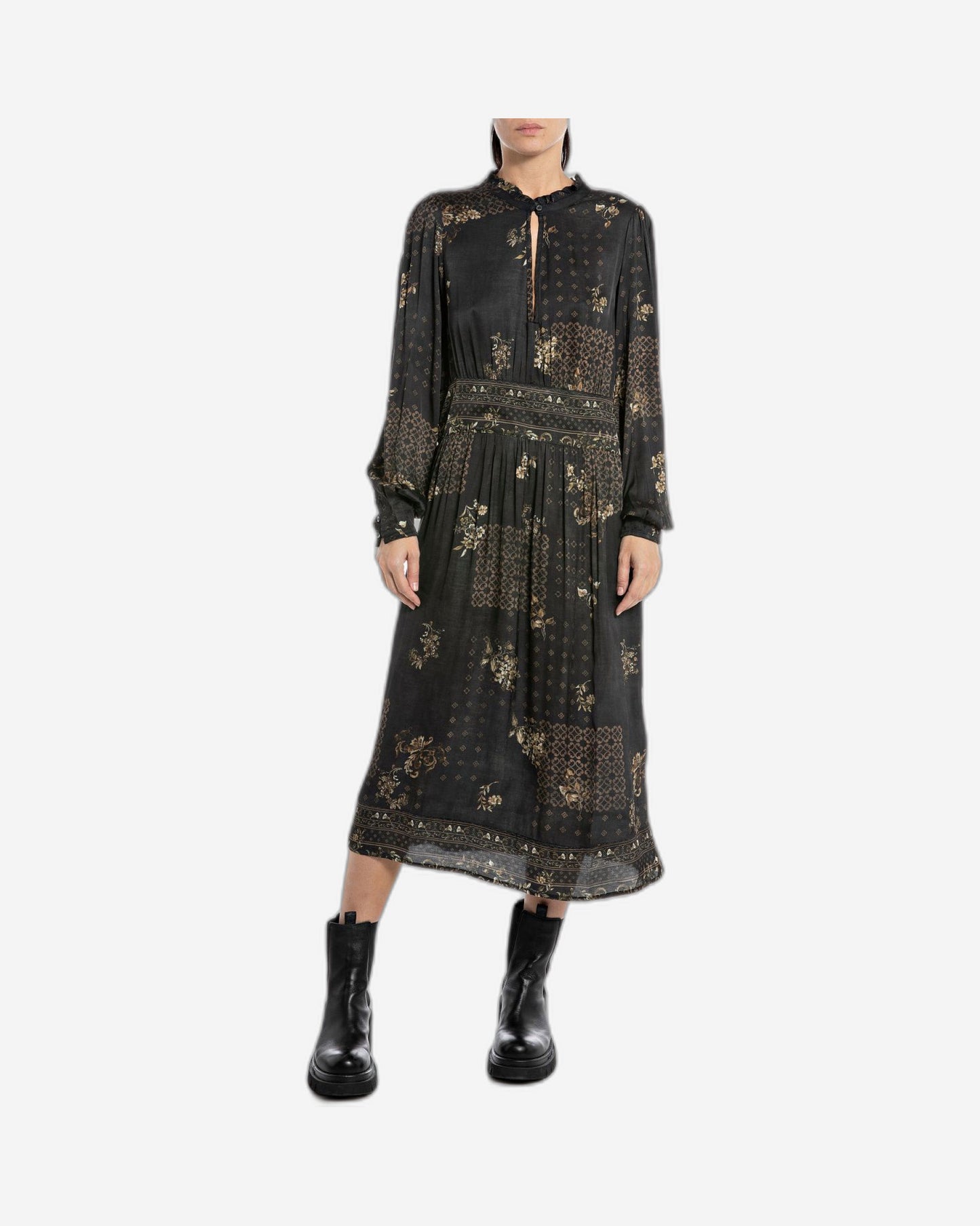 Vestito Lungo In Viscosa Stampa All-Over