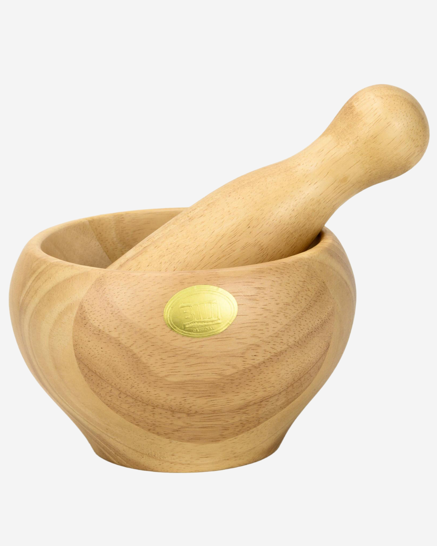 Billi Wooden Mortar and Pestle Rubberwood 15 cm
