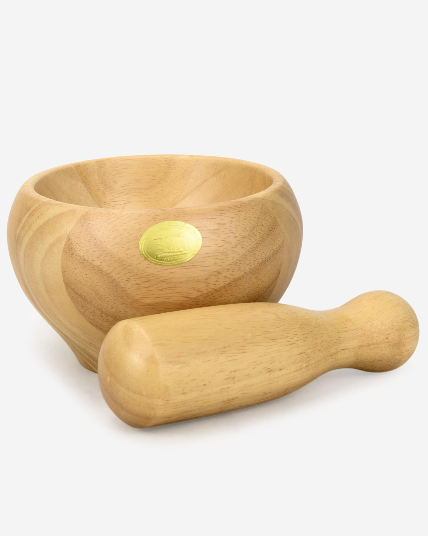 Billi Wooden Mortar and Pestle Rubberwood 15 cm