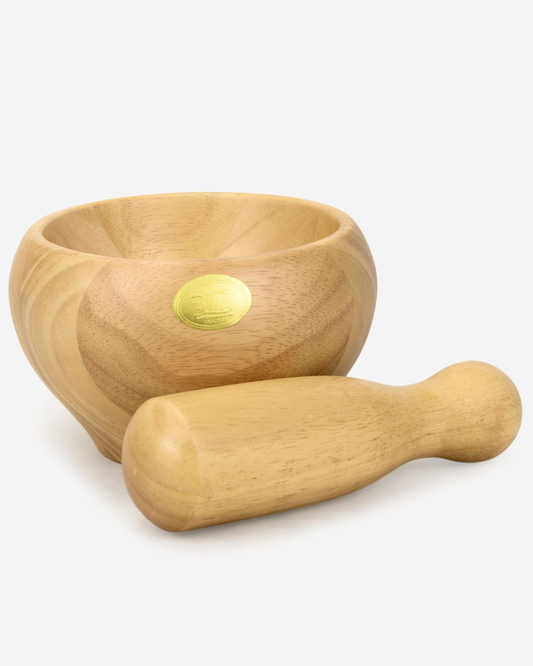 Billi Wooden Mortar and Pestle Rubberwood 15 cm