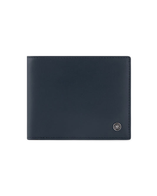 CROSS Soft Grain Leather Two-Tone 8CC Bifold Wallet - Blue/Mocha