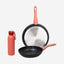 Tognana Bottle + Frying Pans Set Coral