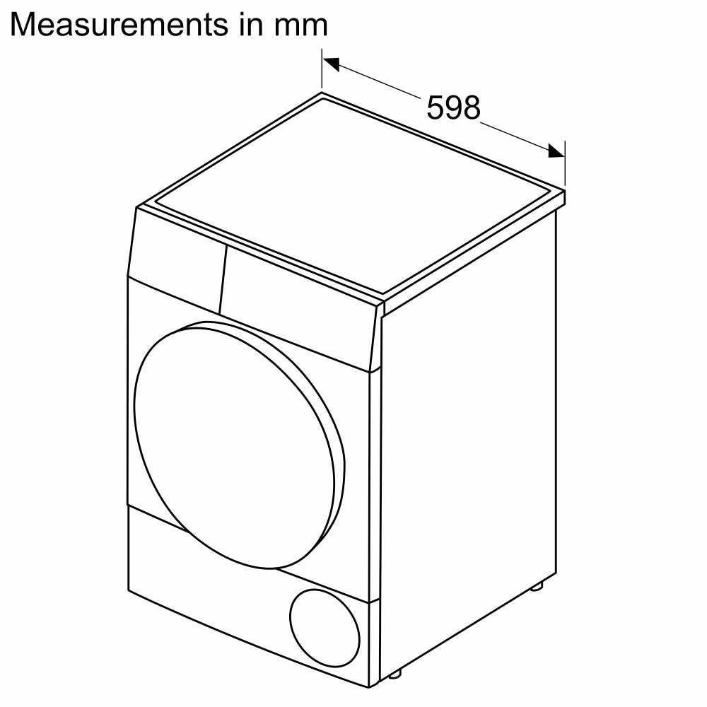 Bosch Series 4 Free-standing Heat Pump Tumble Dryer 8 kg, Auto Dry, Touch Control Buttons, Acoustic, LED-display WTH85210GC