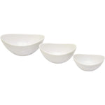 Shallow White Porcelain 3-Tier Serving Bowls, Elegant Multi-Tiered Serving Set for Snacks, Fruits, Desserts & More