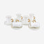 Shallow Bone China Cup and Saucer Set, 12 Pieces, Beige and Gold, Elegant Tea and Coffee Cups for Special Occasions