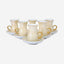 Shallow Bone China Istikan Cups and Saucers Set, Beige/Gold, 12 Pieces, Elegant Tea Set for 6 People