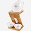 Shallow Fries Holder with 2 Sauce Dips & Bamboo Holder, 25 cm, Stylish and Practical Fry Serving Set for Snacks, Fries, and Sauces