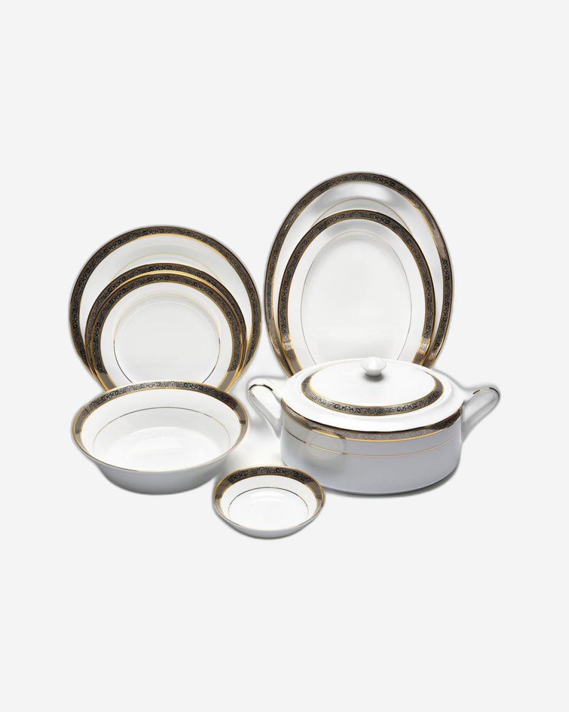 Dankotuwa Dinner Set 59Pc Golden Platinum