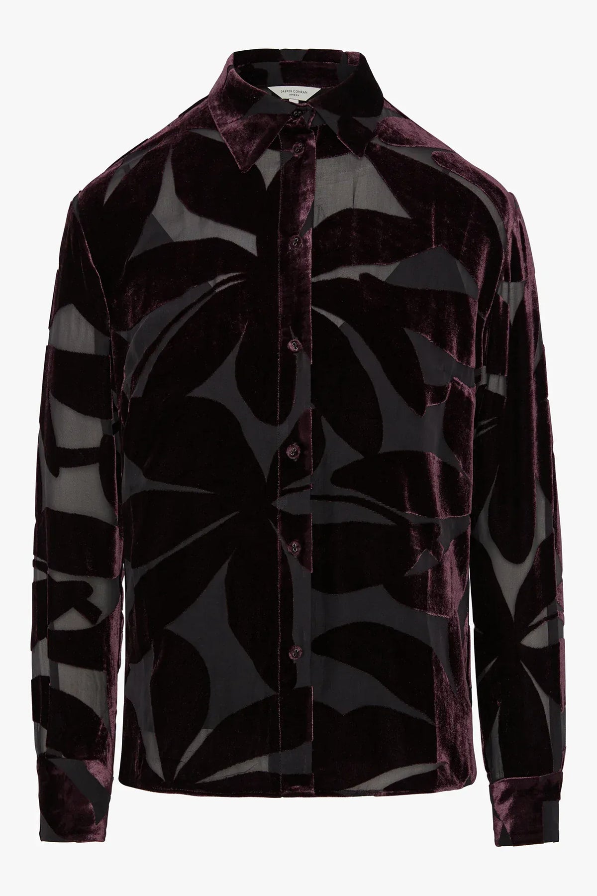 Idalia Velvet Burn Out Shirt in Berry Floral