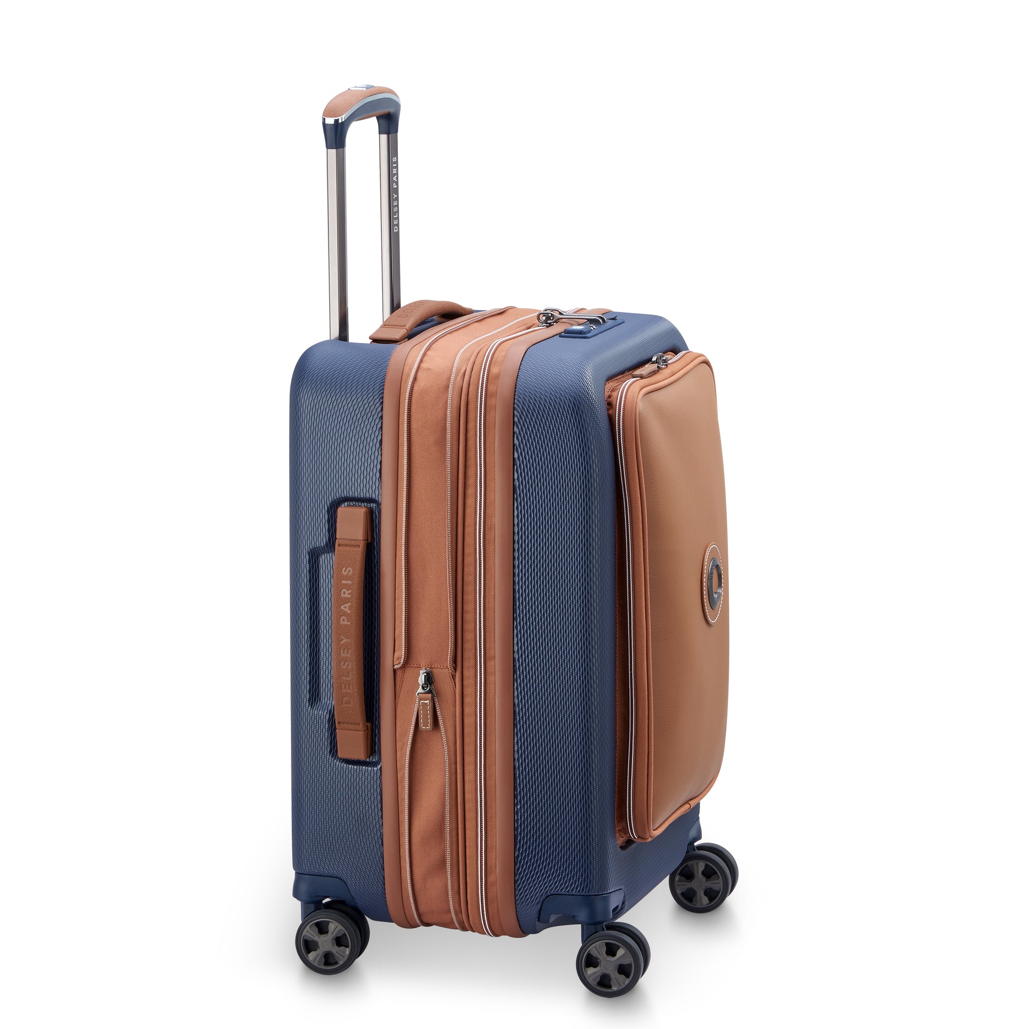Delsey Paris CHATELET AIR 2.0 55 cm Business Cabin Trolley Luggage with Front Opening – Navy Blue