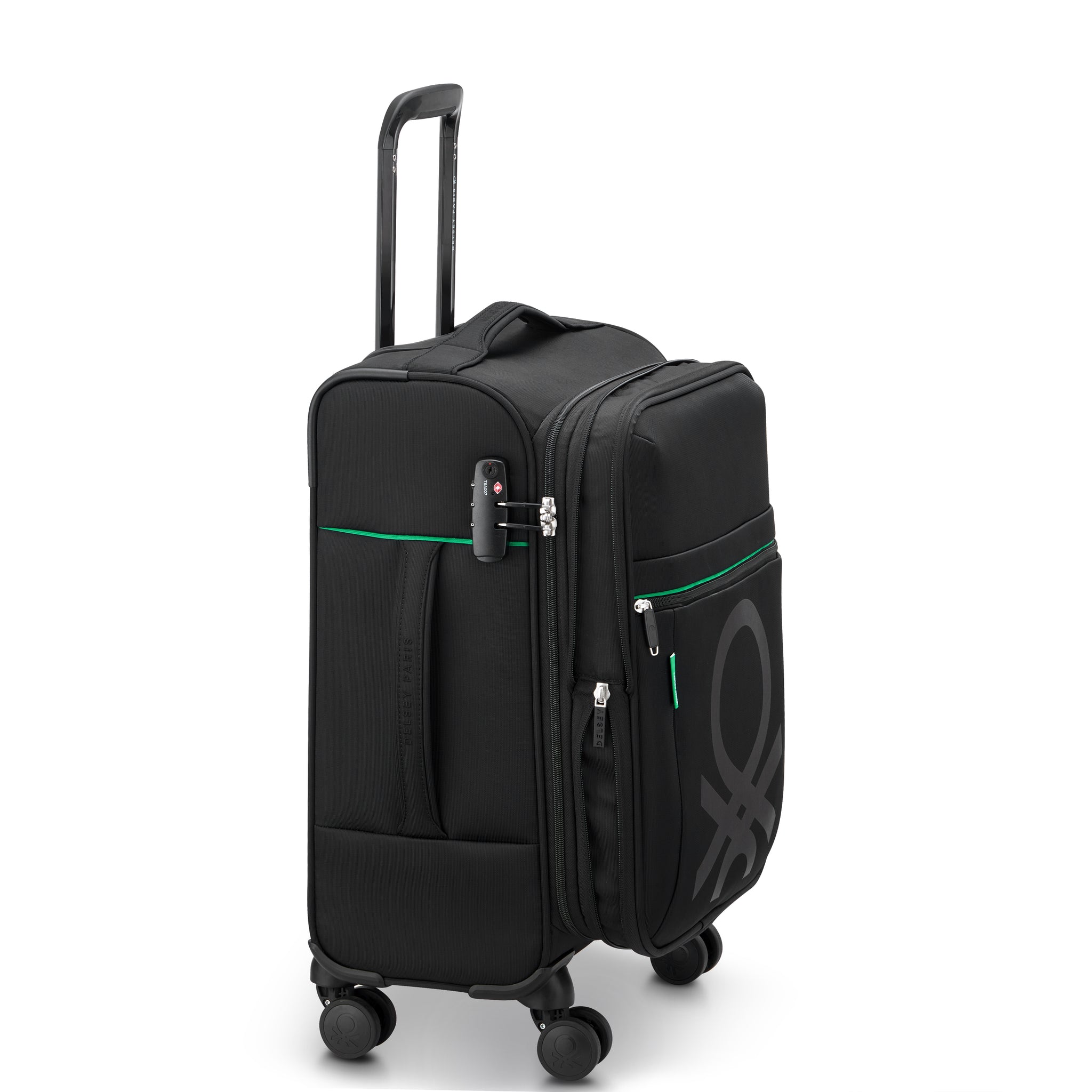 UCB Color Block 4 Double Wheel Softcase Expandable Luggage Trolley