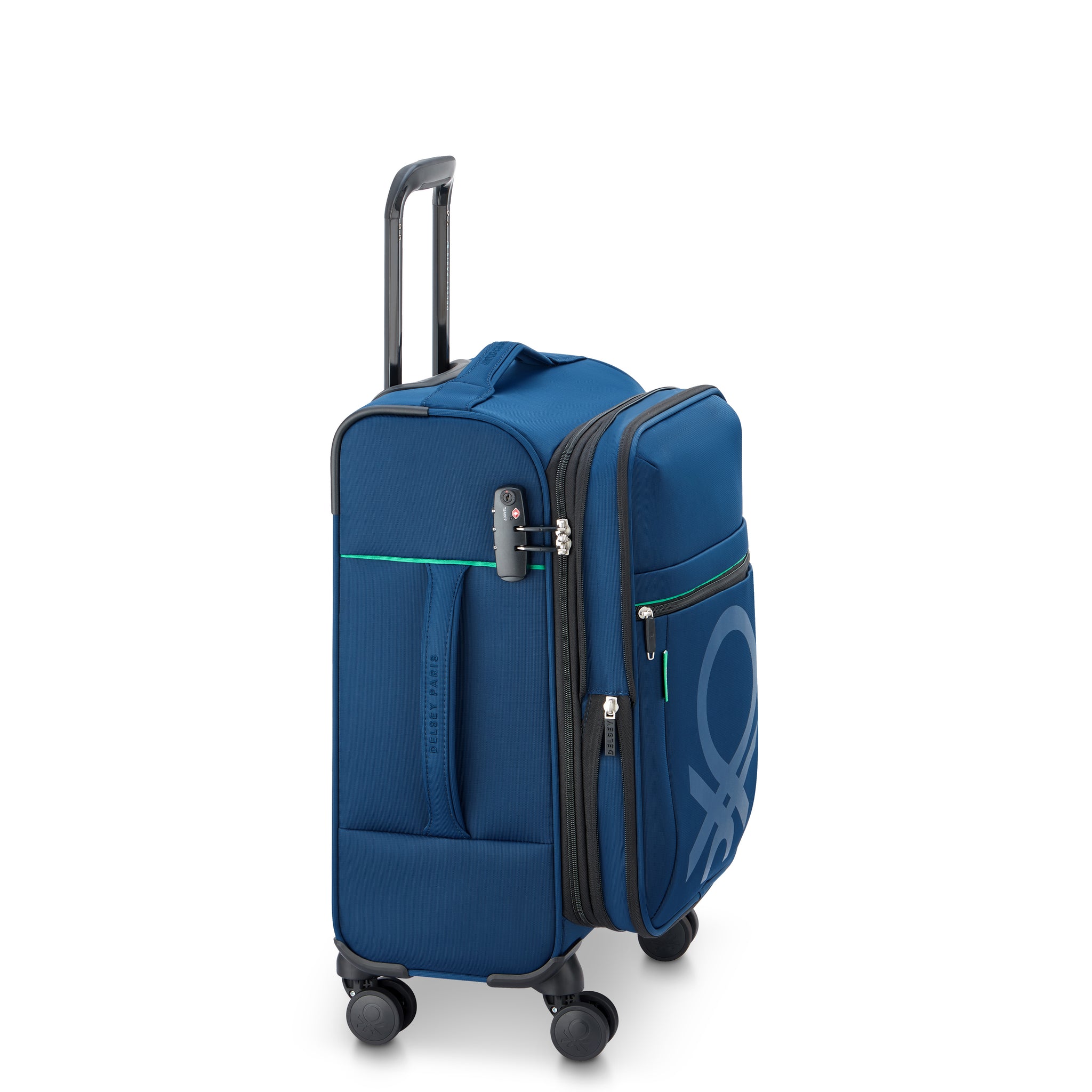 UCB Color Block 4 Double Wheel Softcase Expandable Luggage Trolley
