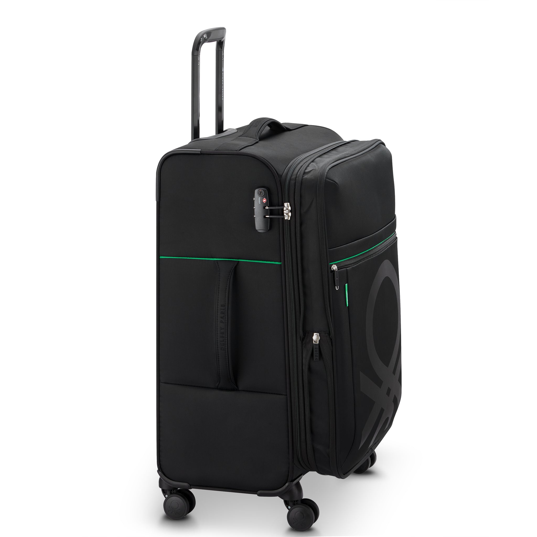 UCB Color Block 4 Double Wheel Softcase Expandable Luggage Trolley