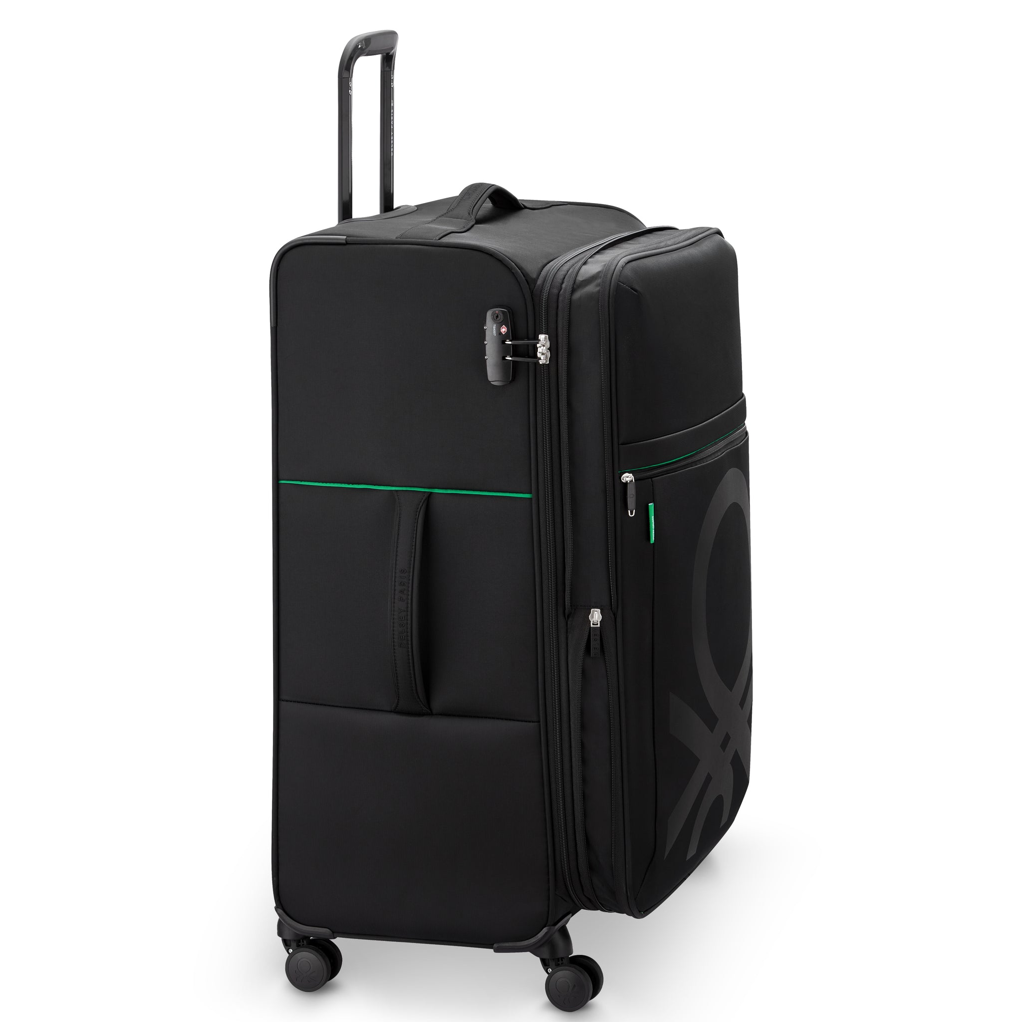 UCB Color Block 4 Double Wheel Softcase Expandable Luggage Trolley