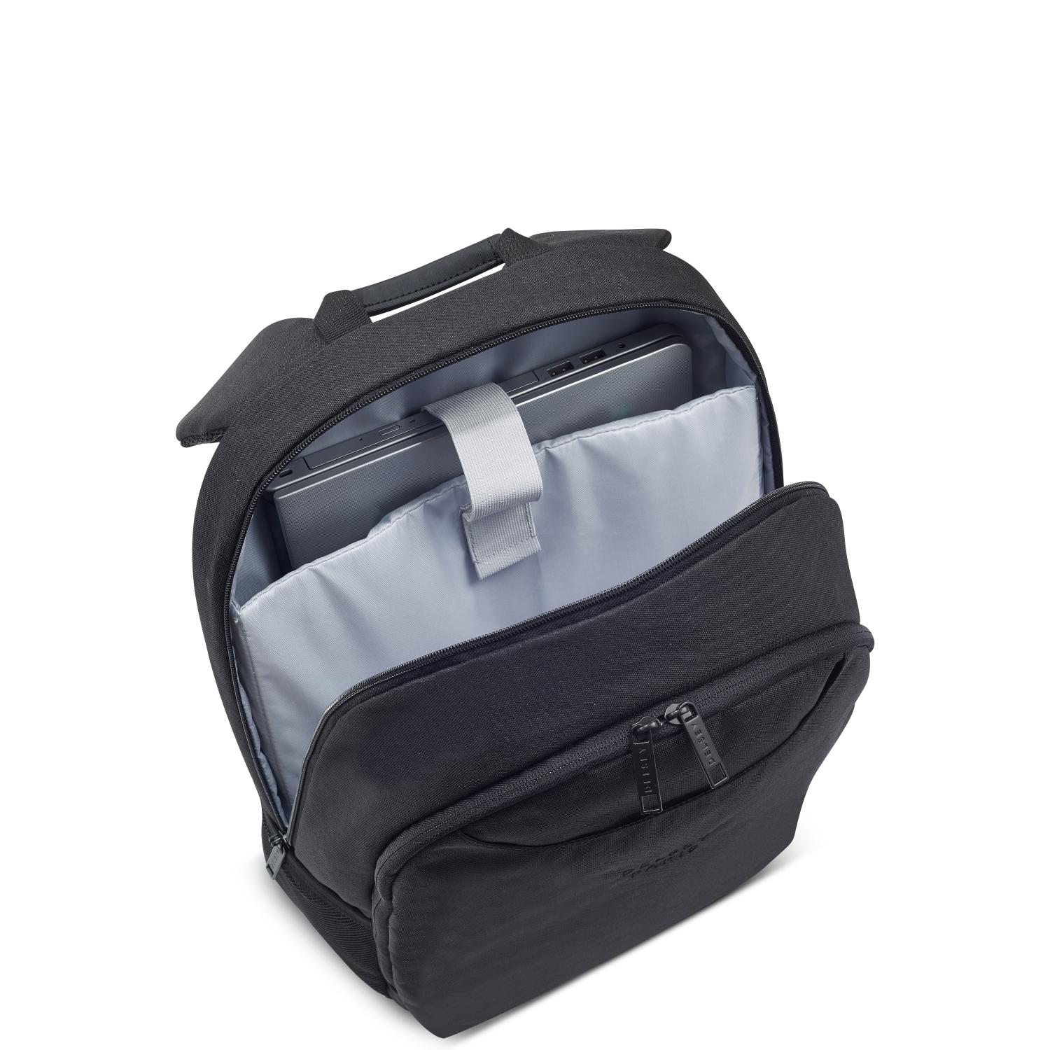 Delsey Paris Esplanade 17.3" Laptop Protection 2 Compartment Backpack Deep Black